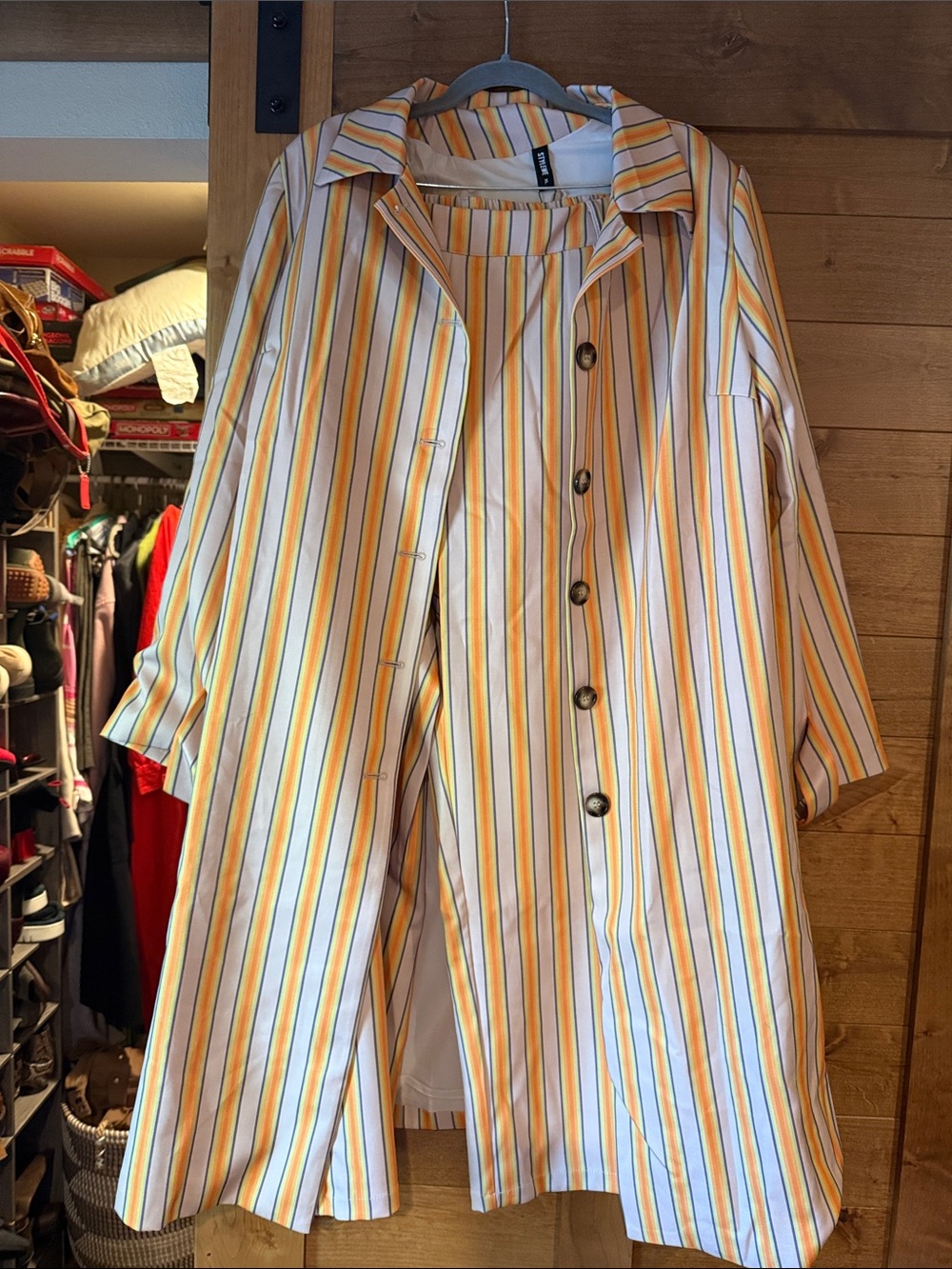 Striped Yellow & White womens suit